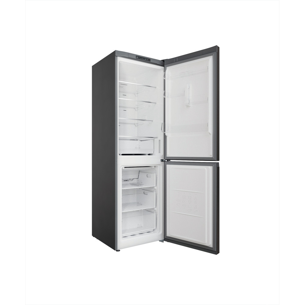 Hotpoint_Ariston Combinație frigider-congelator Neincorporabil HAFC8 TI21SX Saturn Steel 2 doors Perspective open