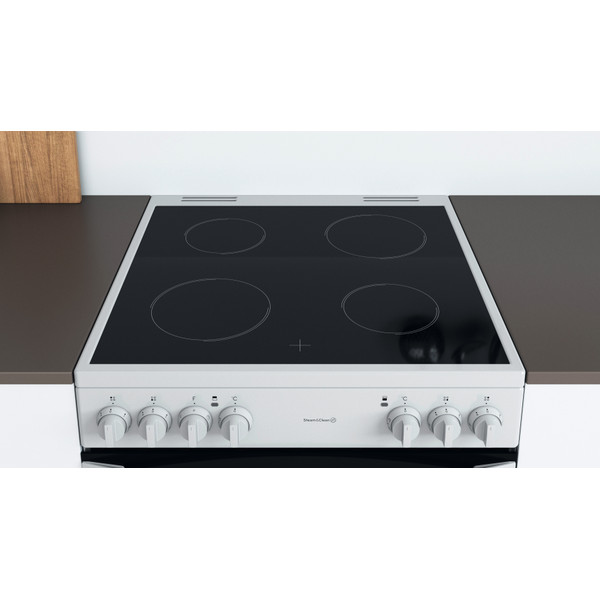 Indesit Double Cooker ID67V9KMW/UK White A Lifestyle frontal top down