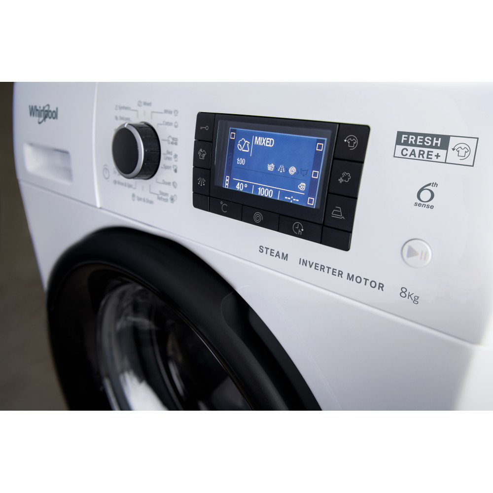 Whirlpool Mosógép Szabadonálló FWSD 81283 BV EE N Fehér Elöltöltős D Lifestyle control panel