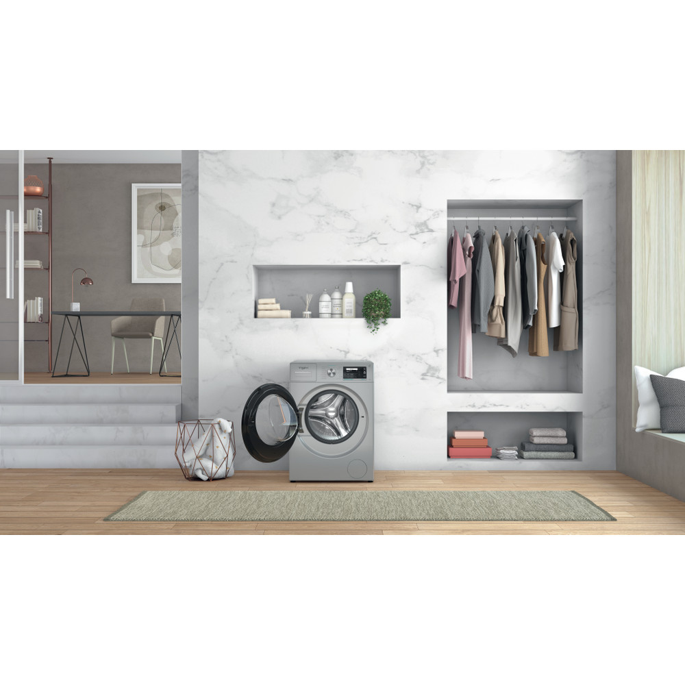 Whirlpool Mosógép Szabadonálló W6 W945SB EE Ezüst Elöltöltős B Lifestyle frontal open