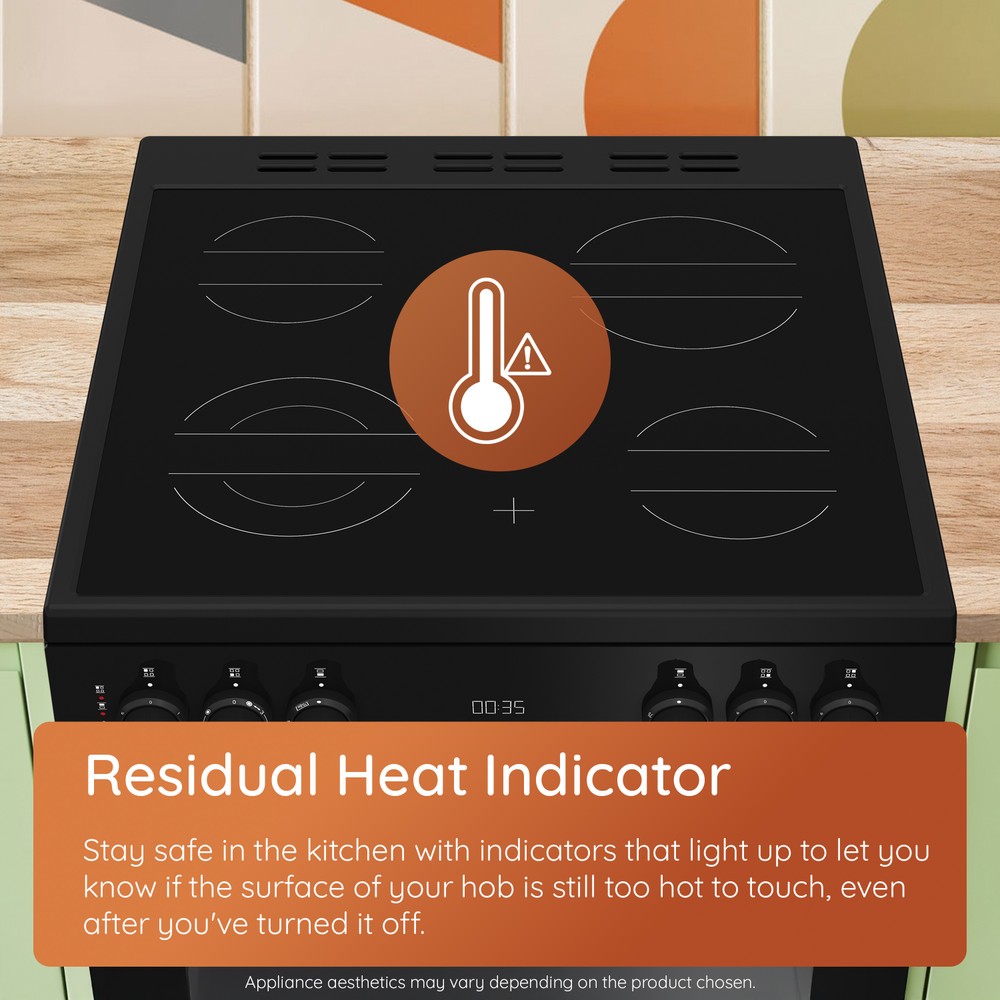 Hotpoint Double Cooker HDE5VDCB Black A Enamelled Sheetmetal Lifestyle detail