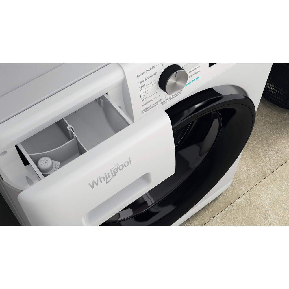 Whirlpool Lavadora secadora Libre instalación FFWDB 964369 BV SPT Blanco Cargador frontal Drawer