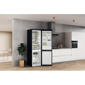 Whirlpool Combinado Livre Instalação W7X 93T KS Preto / Inox 2 doors Lifestyle perspective open