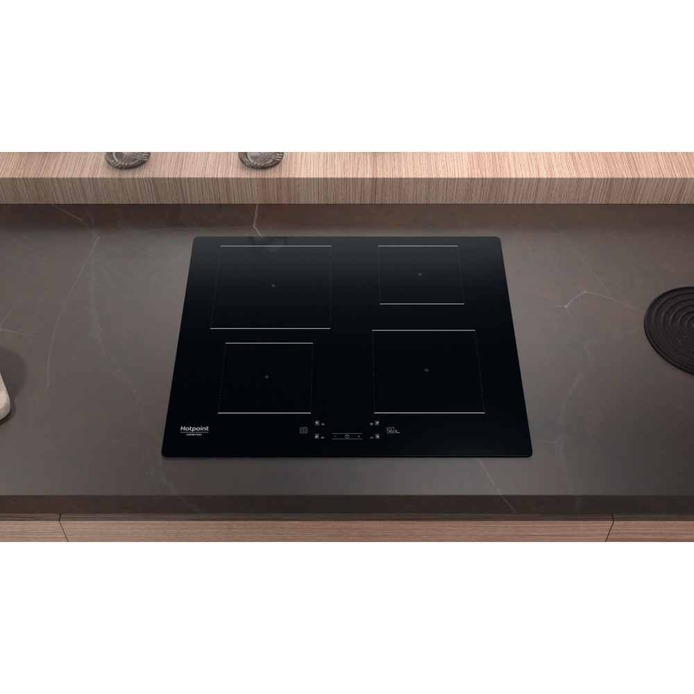 Hotpoint_Ariston Table de cuisson HQ 5660S NE Noir Induction vitroceramic Lifestyle frontal top down