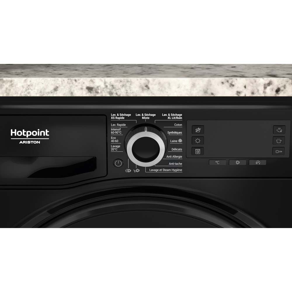 Hotpoint_Ariston Lavante-séchante Pose-libre NDD 117489 BDA FR Noir Lave-linge frontal Control panel