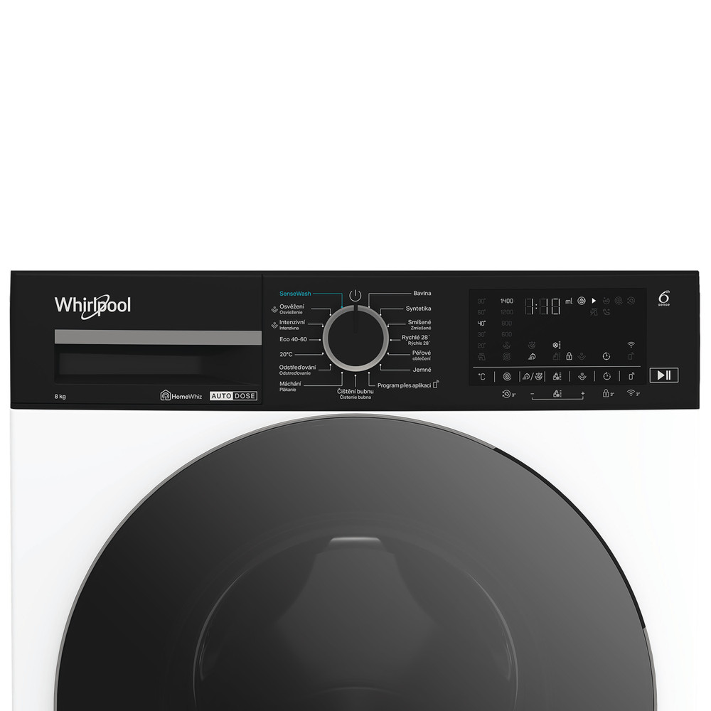 Whirlpool Práčka Voľne stojace WPM 87W ADS CS Biela Spredu plnená A Control panel