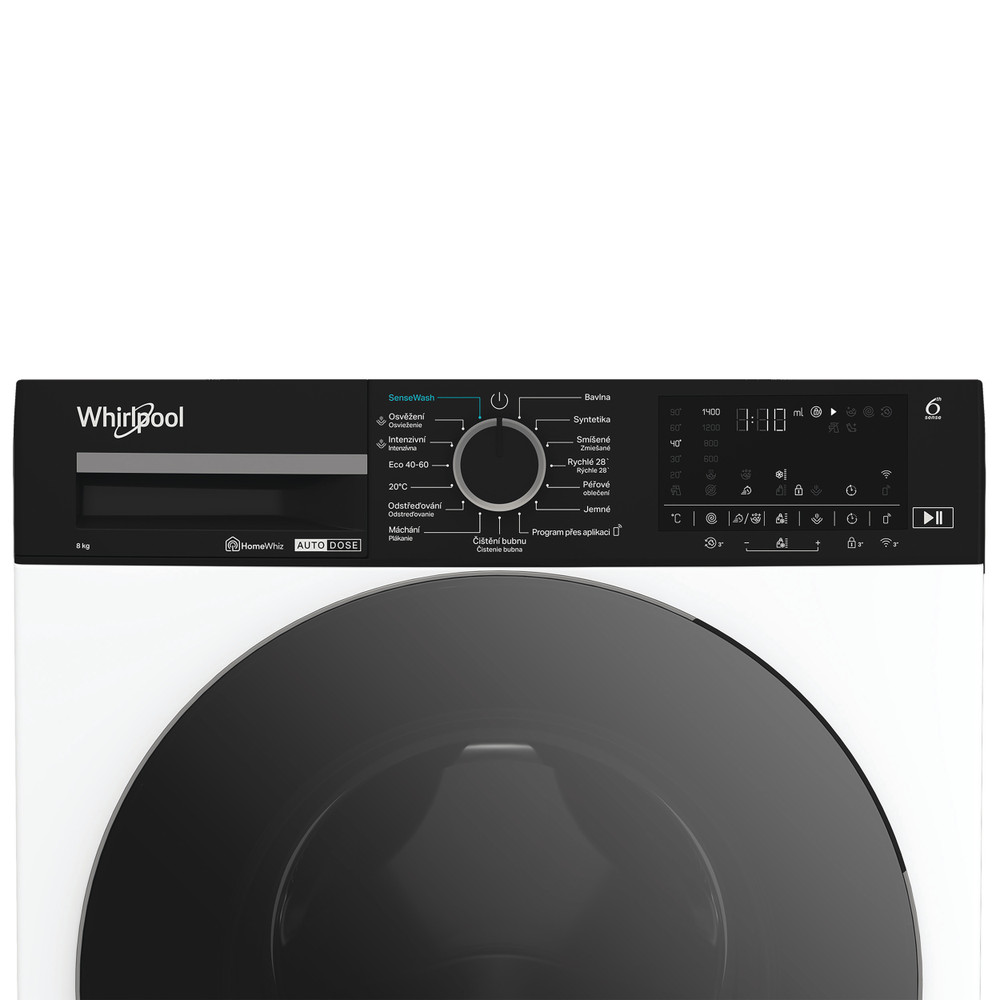 Whirlpool Pračka Volně stojící WPM 89W ADS CS Bílá Předem plněná A Control panel