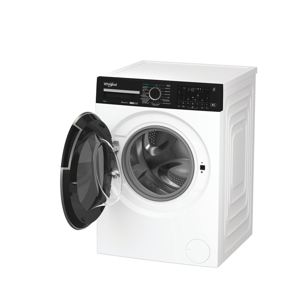 Whirlpool Lavadora secadora Libre instalación WPD 2836W ADS SPT Blanco Cargador frontal Perspective open