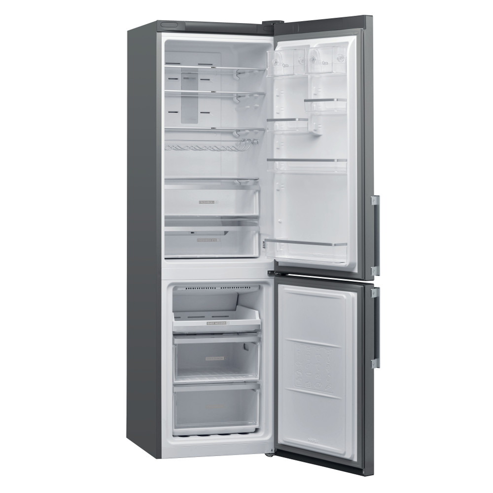 Whirlpool Kombinirani hladnjak Samostojeći W7 931T MX H Zrcalna/Inox 2 doors Perspective open