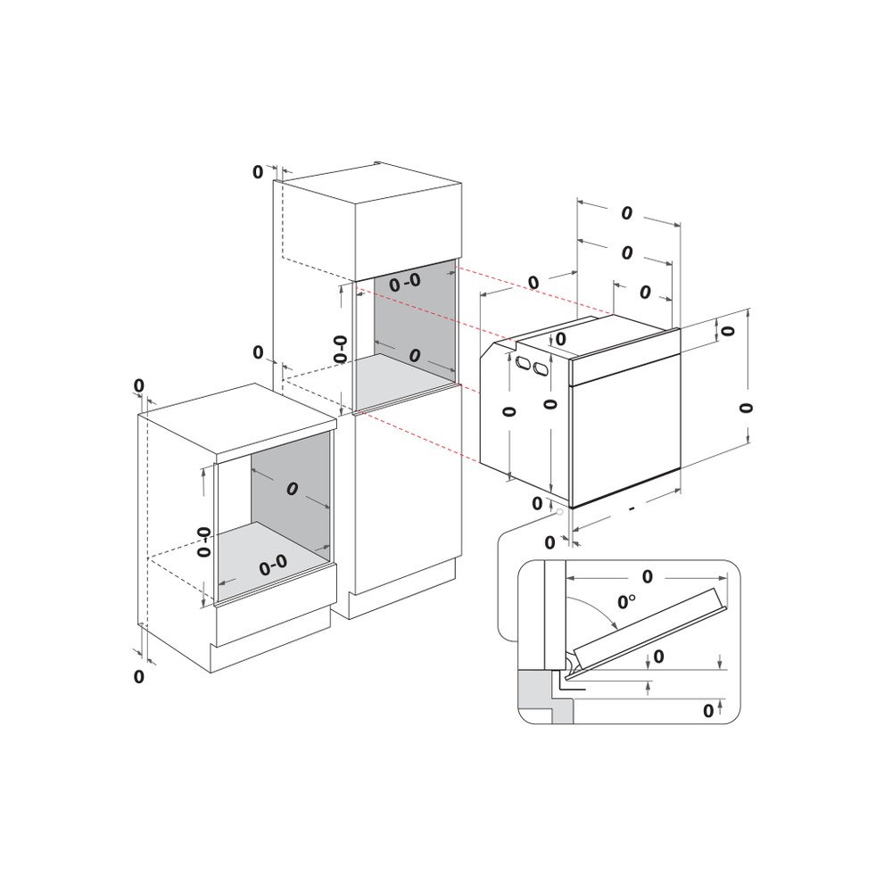 Whirlpool Trouby Vestavné WOI7A8HT2STA Elektrická A+ Technical drawing