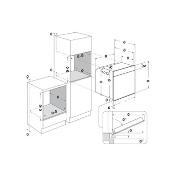 Whirlpool Trouby Vestavné WOI7A8HT2STA Elektrická A+ Technical drawing
