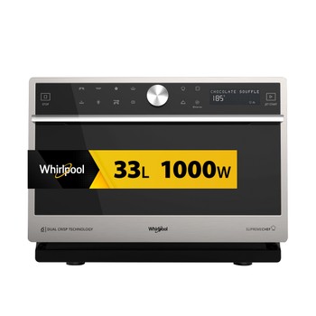 Whirlpool Micro-ondas Livre Instalação MWSC 9133 SX Aço inoxidável Eletrónico 33 MO Combinado 1000 Frontal
