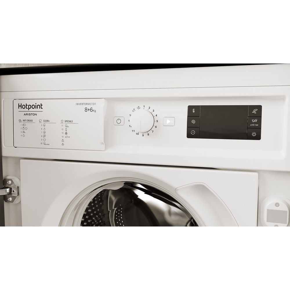 Hotpoint_Ariston Maşină de spălat rufe cu uscător Încorporabil BI WDHG 861485 EU Alb Încărcare frontală Lifestyle control panel