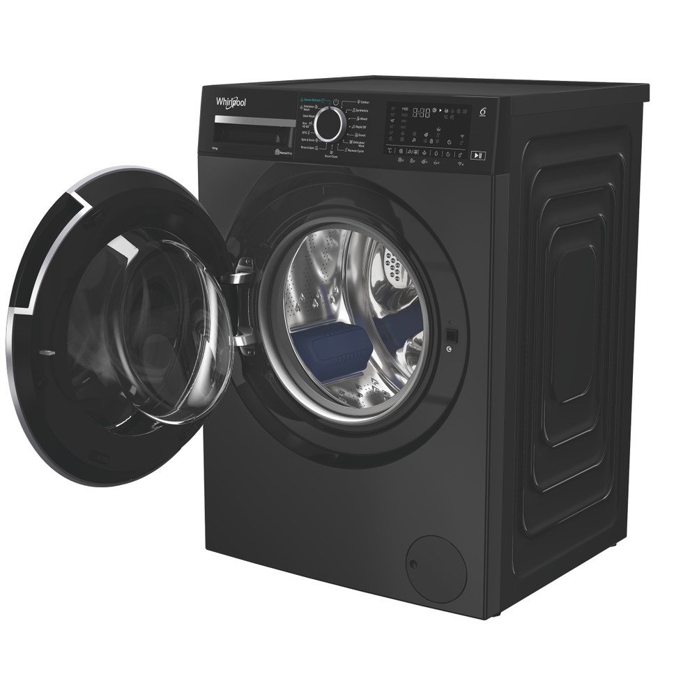 Whirlpool Maşină de spălat rufe Independent WAM 09BBC EE Negru Încărcare frontală A Perspective open