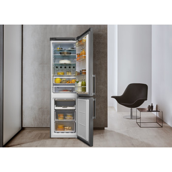 Whirlpool Hűtő/fagyasztó kombináció Szabadonálló W7 931T OX H Optic Inox 2 doors Lifestyle frontal open