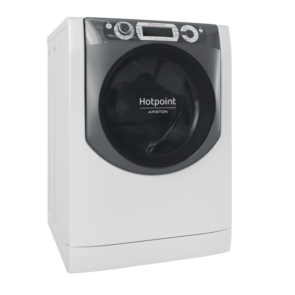 Hotpoint_Ariston Maşină de spălat rufe cu uscător Neincorporabil AQD1072D 697 EU/B N Alb Încărcare frontală Perspective