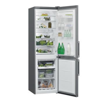 Whirlpool Kombinirani hladnjak Samostojeći W7 921O OX H Optički Inox 2 doors Perspective open