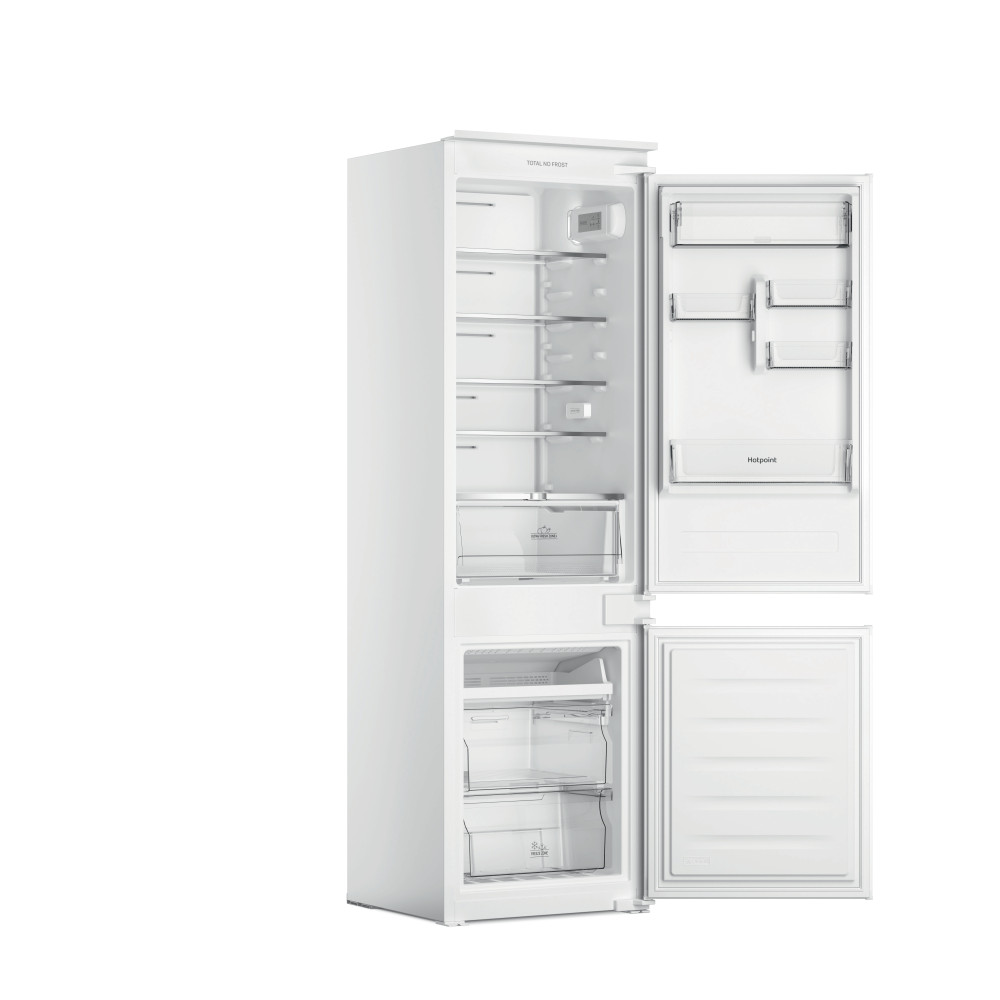 Hotpoint Fridge-Freezer Combination Built-in HTC18 T112 UK White 2 doors Perspective open