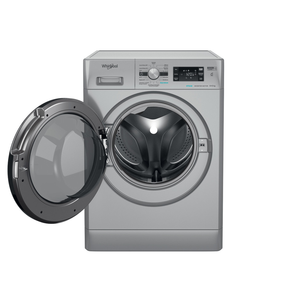 Whirlpool Máquina de lavar e secar roupa Livre Instalação FFWDB 964489 SBV SPT Prata Carga Frontal Frontal open