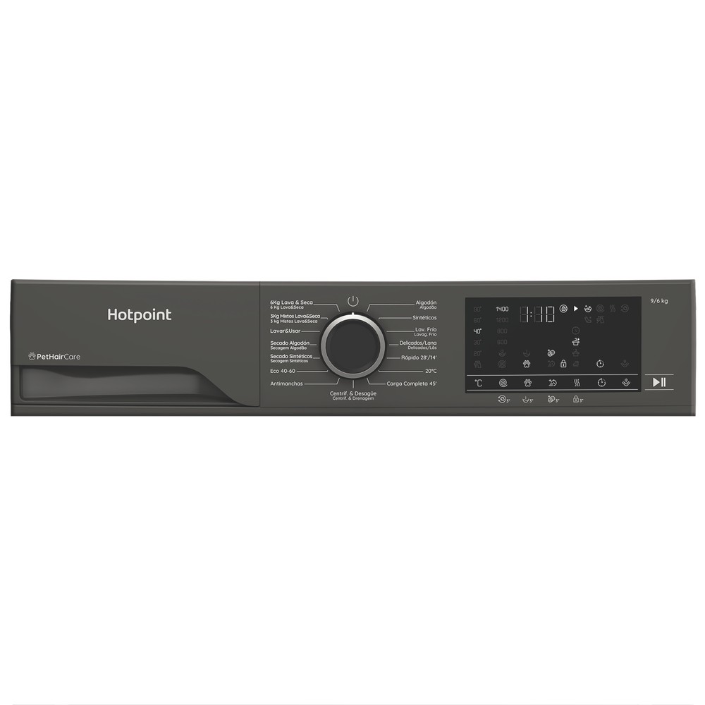Hotpoint Lavadora secadora Libre instalación HBD 9680G SPT Manhattan Grey Cargador frontal Program