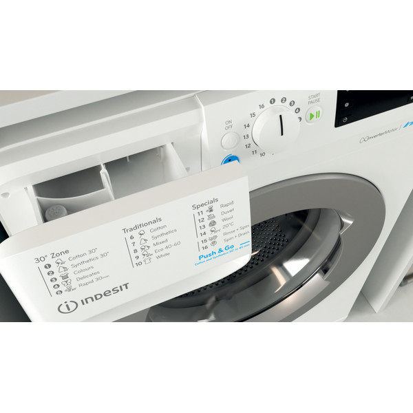 Indesit Perilica za rublje Samostojeći BWE 81484X WS EE N Bijela Prednje punjenje C Drawer