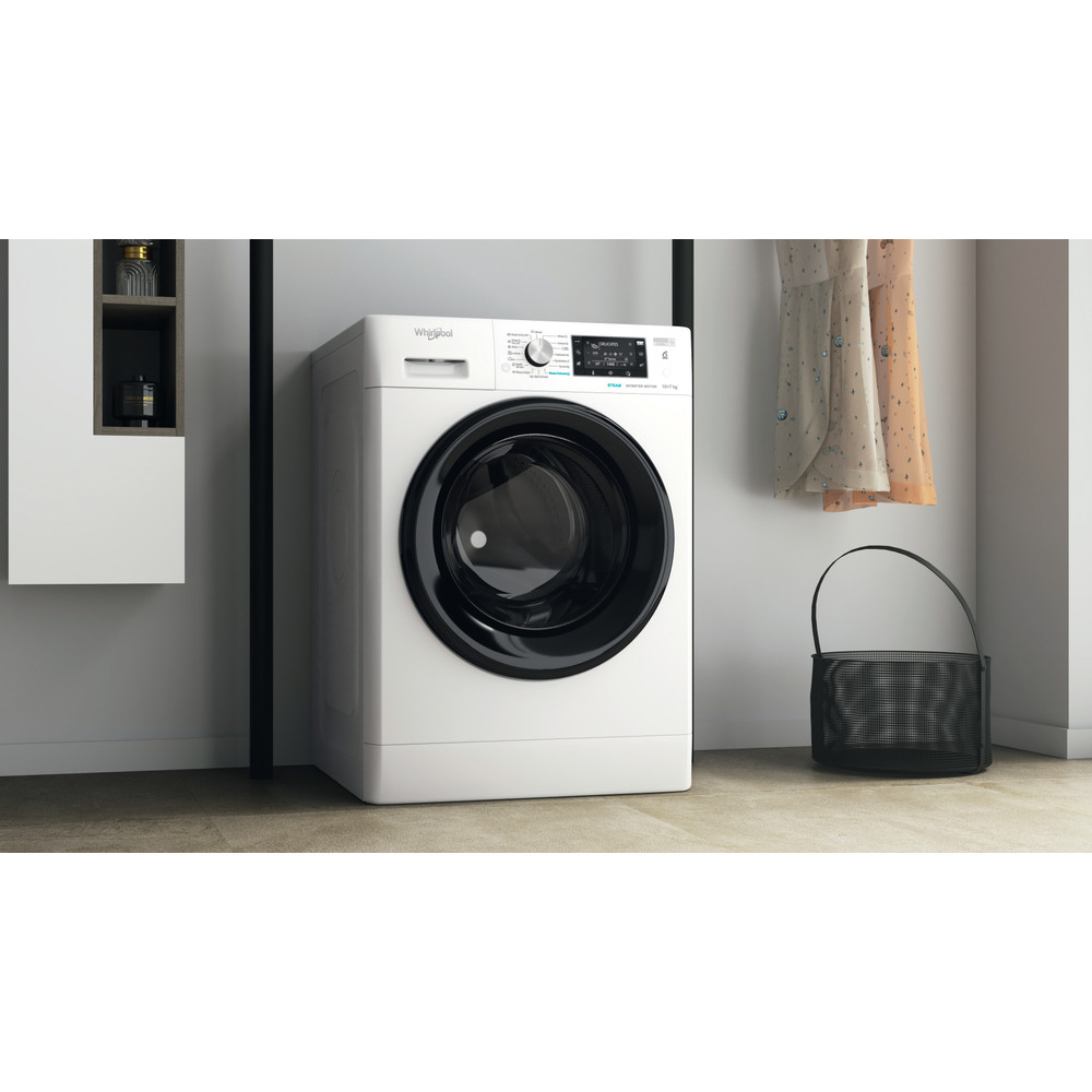 Whirlpool Práčka so sušičkou Voľne stojace FFWDD 1076258 BV EU Biela Spredu plnená Lifestyle perspective
