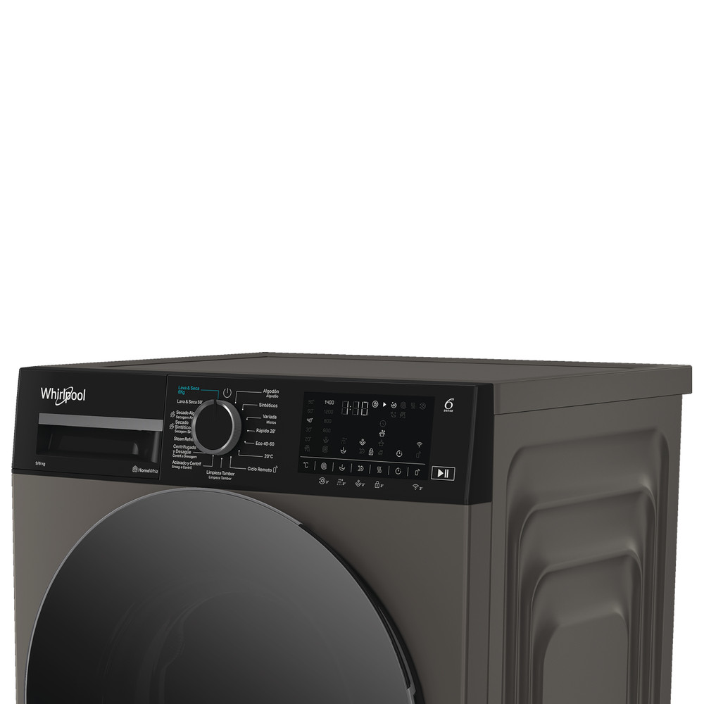 Whirlpool Lavadora secadora Libre instalación WAD 9636G SPT Manhattan Grey Cargador frontal Lifestyle control panel