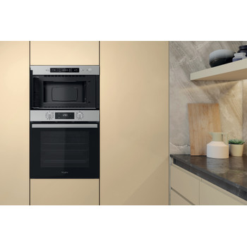 Whirlpool Mikrohullámú sütő Beépíthető MBNA920X Rozsdamentes acél Elektromos 22 Mikrohullám+Grill funkció 750 Lifestyle frontal open