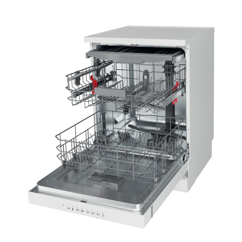 Whirlpool Umývačka riadu Voľne stojace WH4FFB14BN6W Voľne stojace B Perspective open