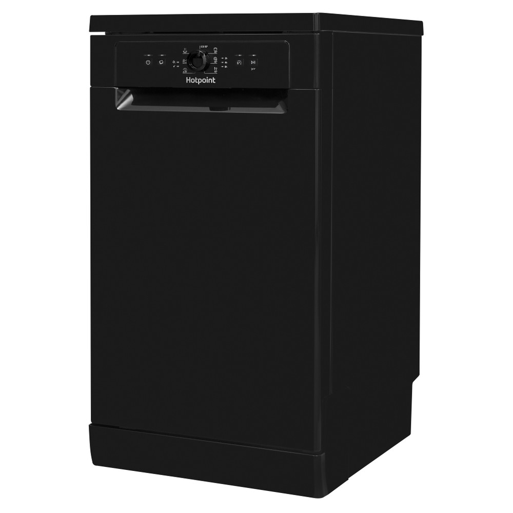 Black slimline freestanding dishwasher top