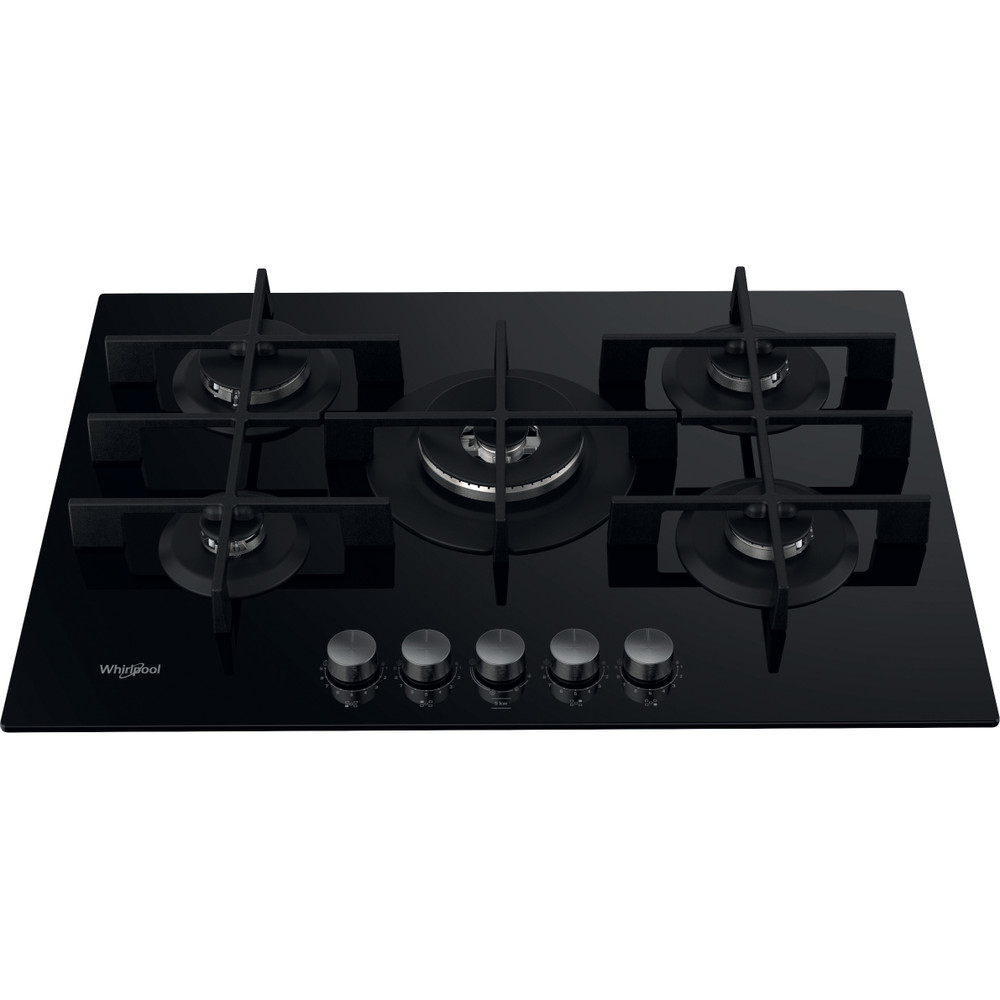 Whirlpool Table de cuisson GOWL 758/NB FR Noir Gaz Frontal top down