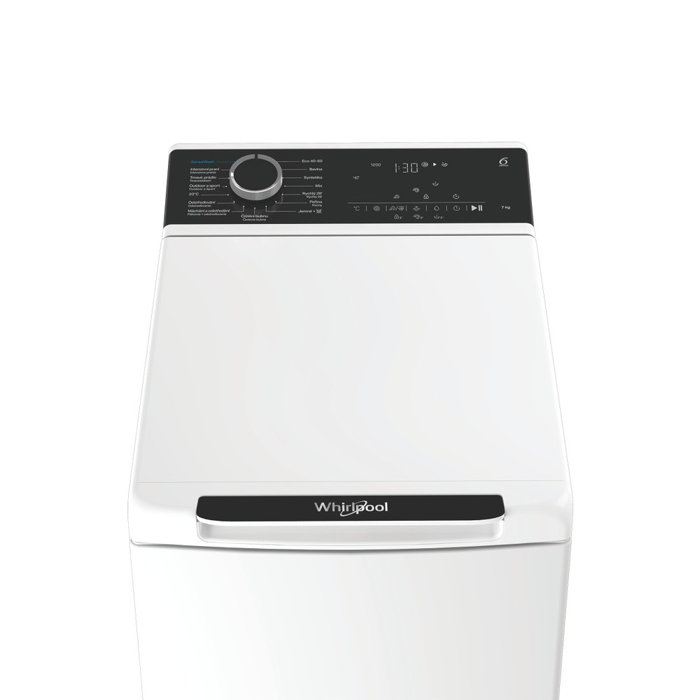 Whirlpool Práčka Voľne stojace TW721DBSWCS Biela Zhora plnená A Control panel