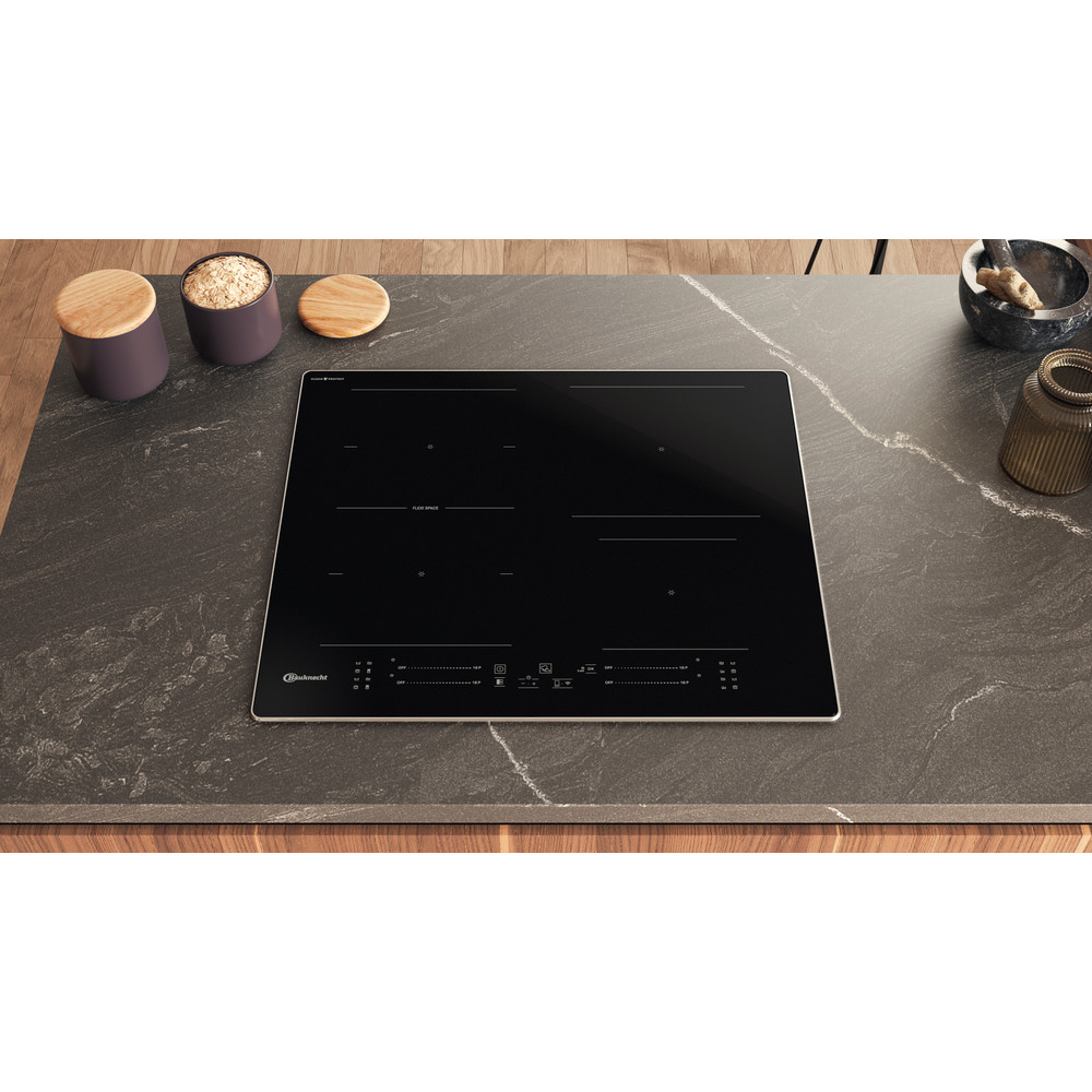 Bauknecht Kogeplade BS 5860F CPAL Black Induction vitroceramic Lifestyle frontal top down