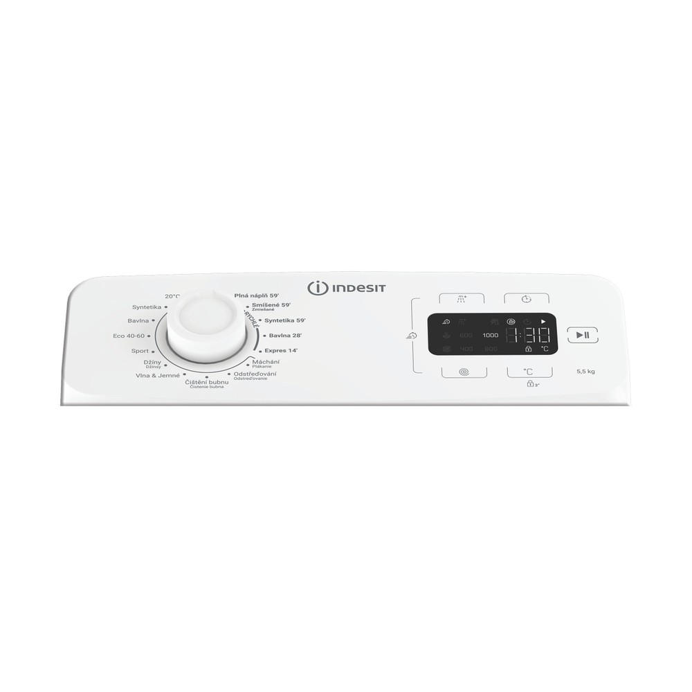 Indesit Pračka Volně stojící TI5512EMTCS Bílá Vrchem plněná B Program
