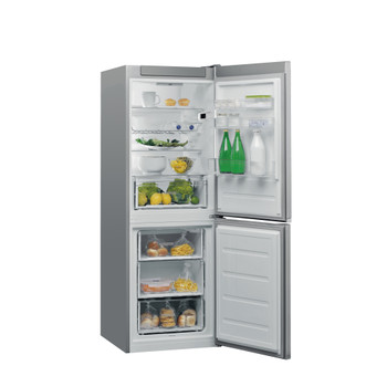 Whirlpool Hűtő/fagyasztó kombináció Szabadonálló W5 721E OX 2 Optic Inox 2 doors Perspective open