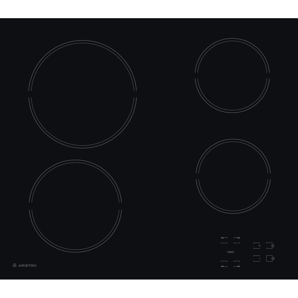 Ariston HOB HR 611 C A Black Radiant vitroceramic Frontal