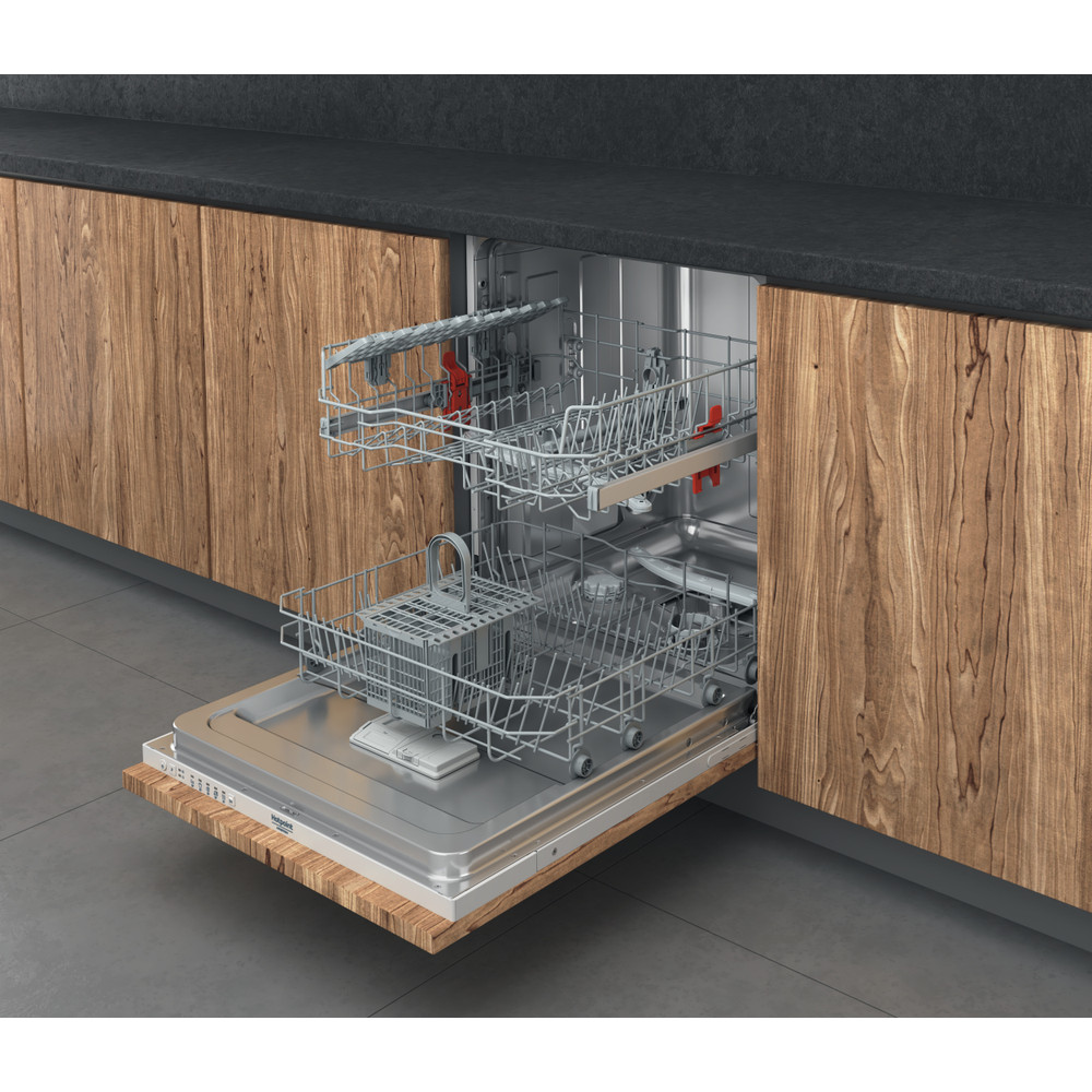 Hotpoint_Ariston Zmywarka Zabudowa HIS 3010 W pełni zintegrowany F Perspective open