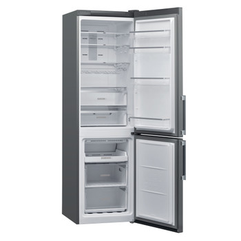 Whirlpool Hűtő/fagyasztó kombináció Szabadonálló W7 931T OX H Optic Inox 2 doors Perspective open