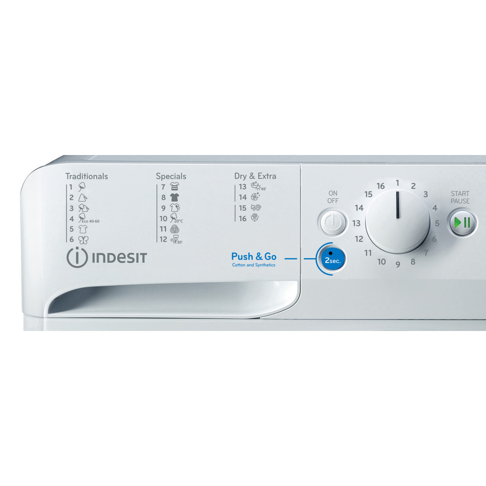 Indesit Perilica i sušilica Samostojeći BDE 861483X WS EU N Bijela Prednje punjenje Control panel