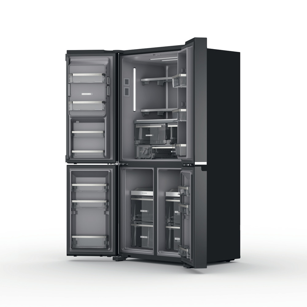 Whirlpool Side by Side Voľne stojace WQ9I FO2BX EF Black Steel Perspective open