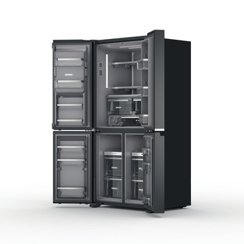 Whirlpool Side by Side Voľne stojace WQ9I FO2BX EF Black Steel Perspective open