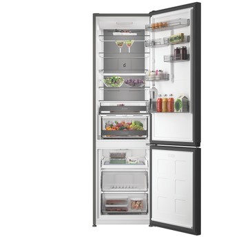 Whirlpool Kombinovaná chladnička s mrazničkou Voľne stojace WHK 26413 XR6E ARC 764 Manhattan Gray 2 doors Lifestyle frontal open