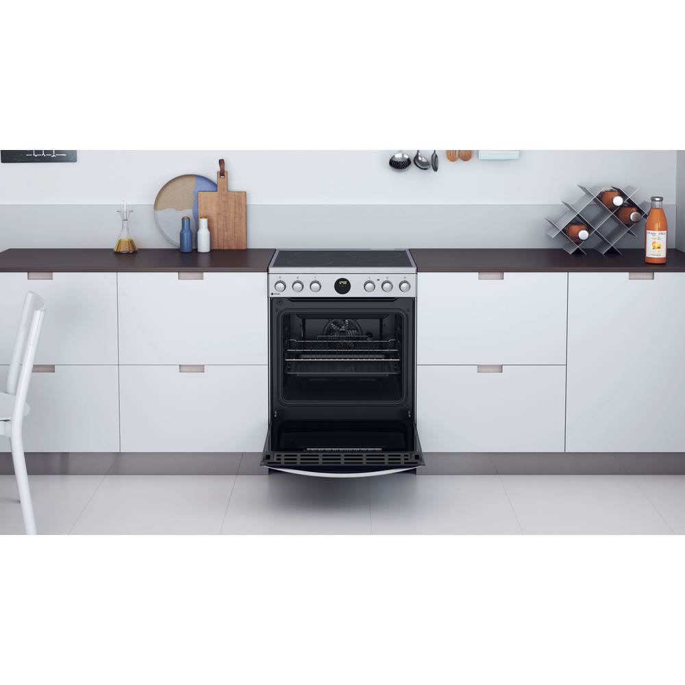 Indesit Cucina con forno a doppia cavità IS67V8CHX/E Inox Elettrico Lifestyle frontal open
