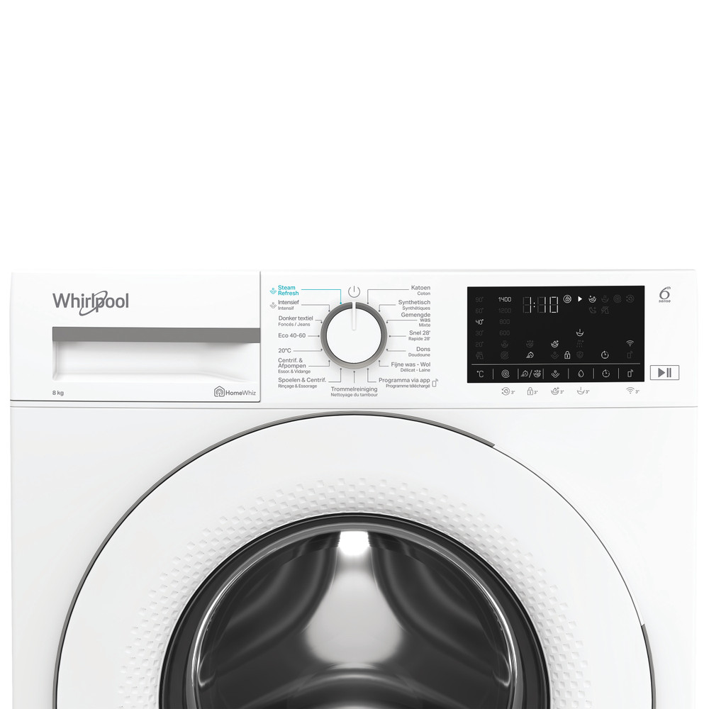 Whirlpool Lave-linge Pose-libre WAM 87W BE Blanc Frontal A Control panel