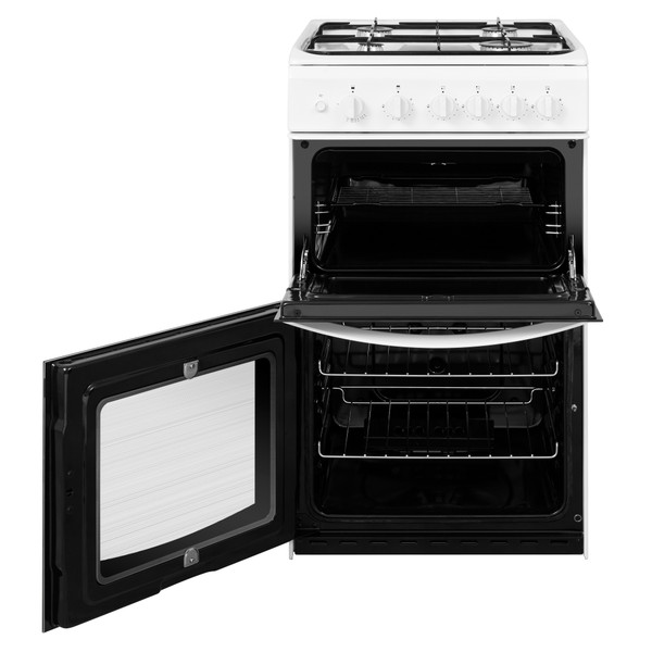 Indesit Double Cooker ID5G00KMW/UK White A+ Enamelled Sheetmetal Frontal open