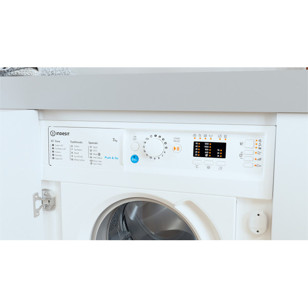 Indesit Washing machine Built-in BI WMIL 71252 UK N White Front loader E Lifestyle control panel