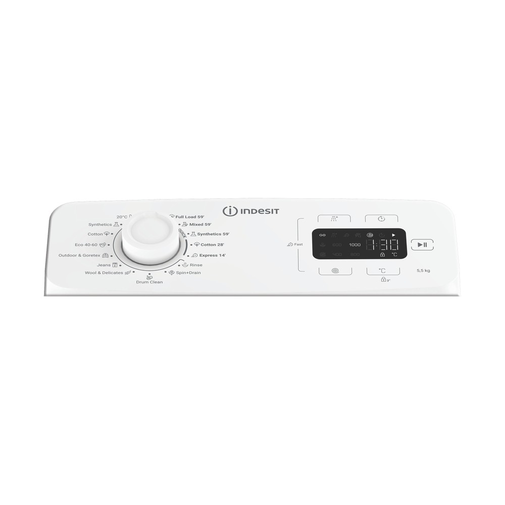 „Indesit“ Skalbimo mašina Laisvai pastatoma TI5513EMTEE Balta Pakraunama iš viršaus C Program
