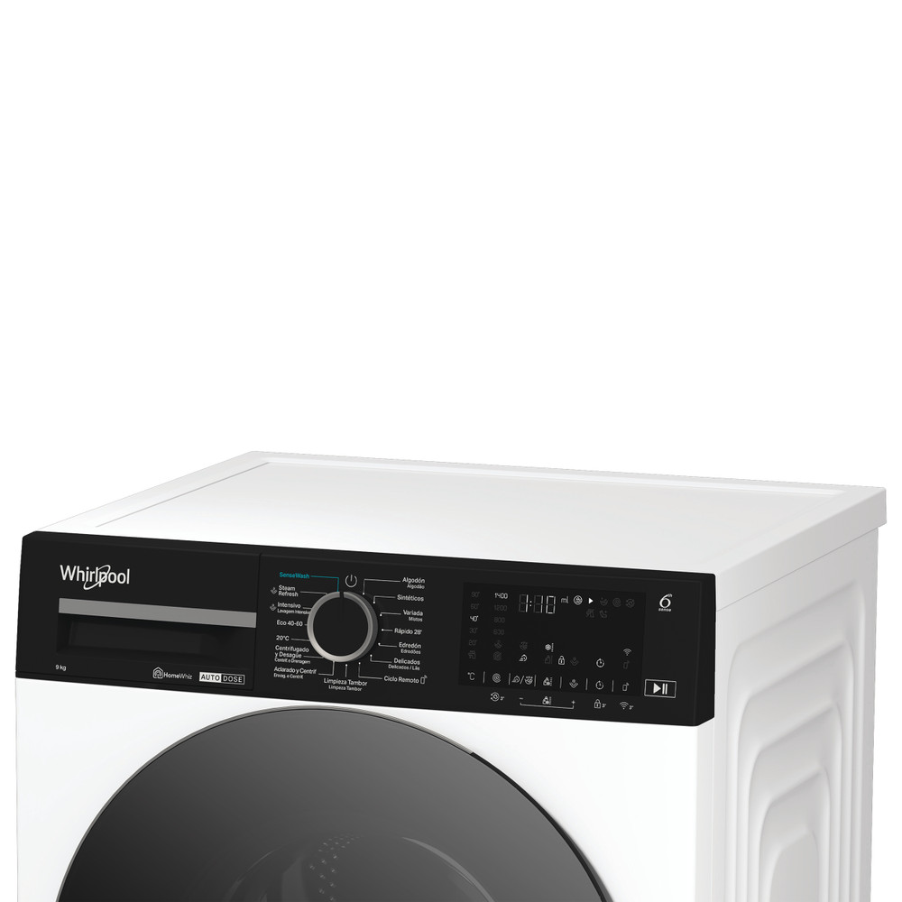 Whirlpool Lavadora Libre instalación WPM 911W ADS SPT Blanco Cargador frontal A Lifestyle control panel