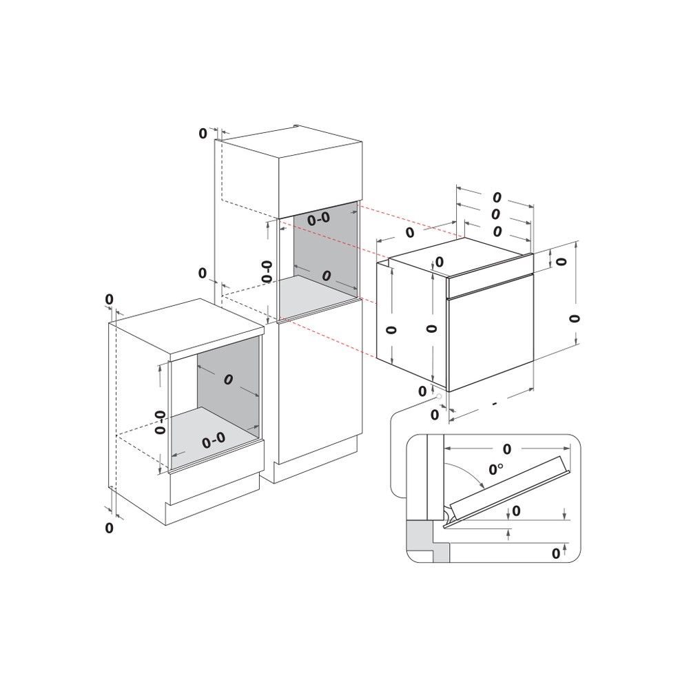 Whirlpool Rúry Vstavané OMK58RU0T Elektrická A++ Technical drawing