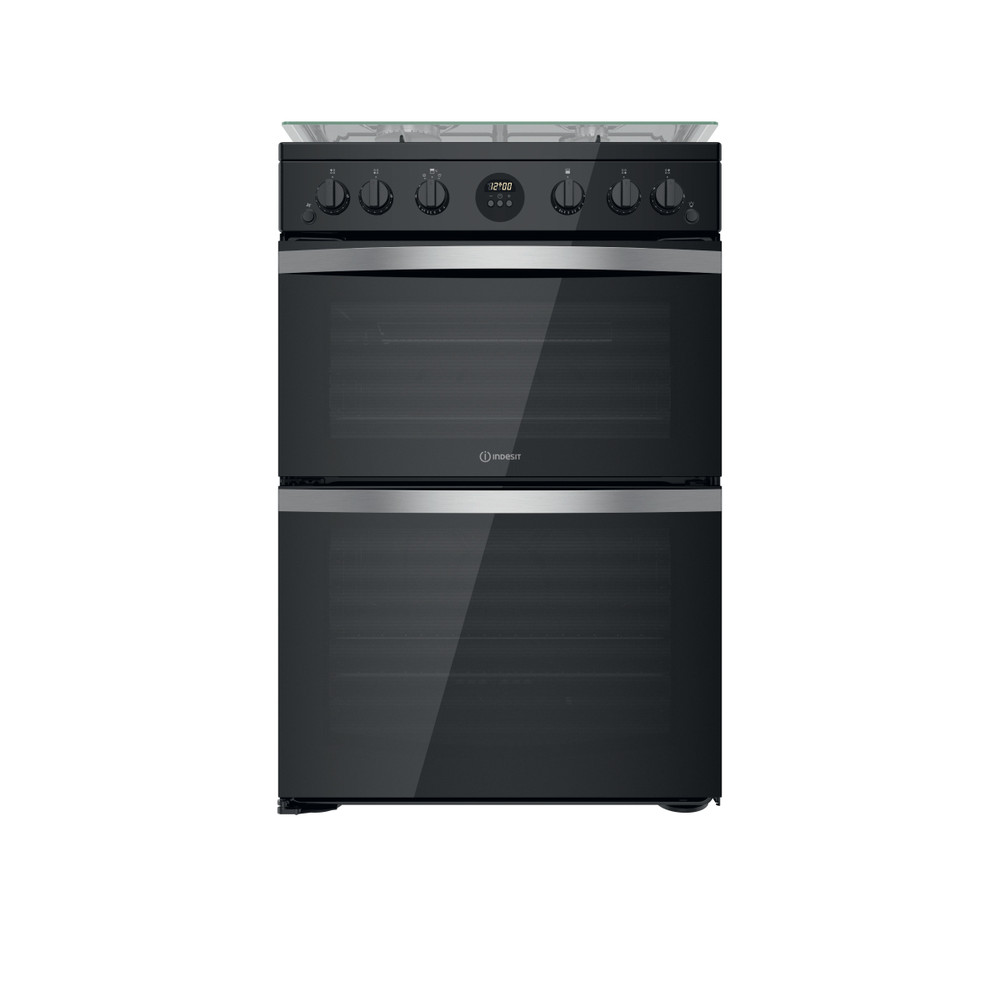 Indesit Double Cooker ID67G0MCB/UK Black A+ Frontal